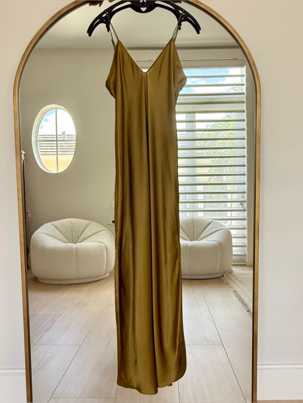 Banana Republic Dreamer Washable Silk Maxi Slip Dress Quiet Luxury
